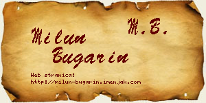 Milun Bugarin vizit kartica